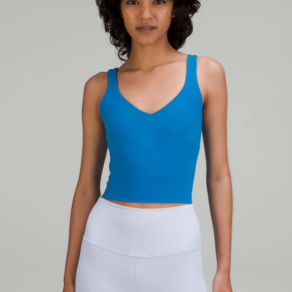 lululemon athletica Blue Fitted Crop Tank Top